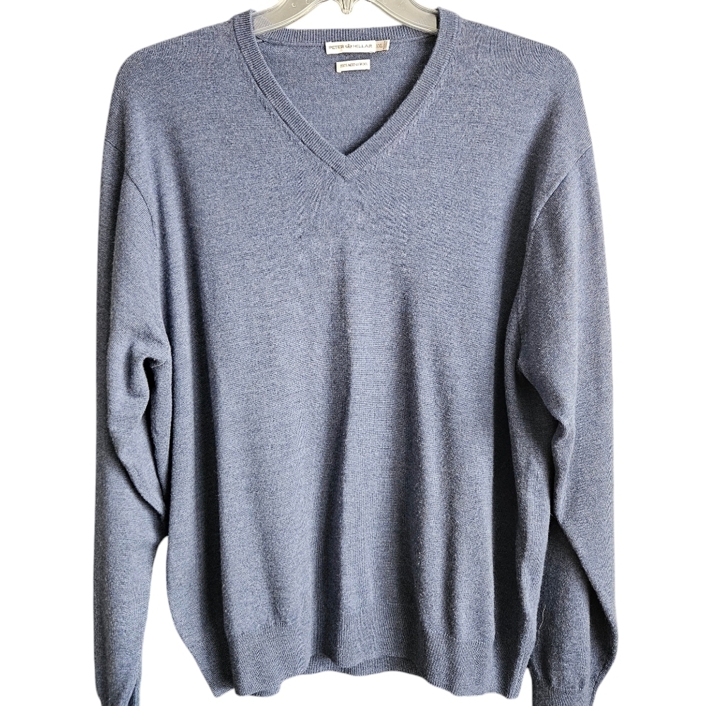 Peter‎ Millar 100% ExtraFine Italian Merino Wool V-Neck Pullover Sweater Sz XXL